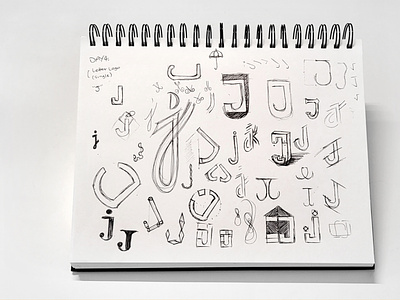 Sketches of Letter J Logo | Glassy.J Bar | DLC04