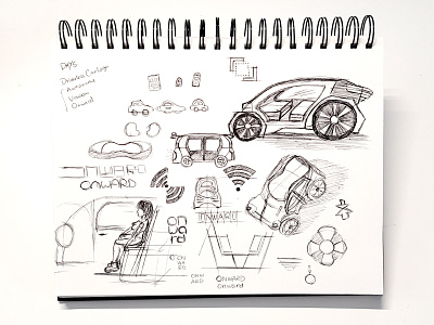 Sketches of Self-driving Car Company Logo | Onward | DLC05 car dailylogochallenge driverless logo logodlc onward selfdriving sensor sketches tech
