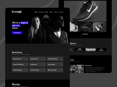 Leemgi | Digital Agency Landing Page agency landing page digital agency landing pages landing pages ui landingpage uidaily uidesign uiux uiuxdesign website concept websitedesign