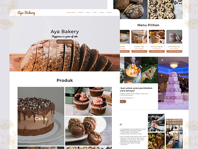 Aya Bakery | Bakery Landing Page design digitalwebsite landingpage uidaily uidesign uiux uiuxdesign webdesign website concept websitedesign