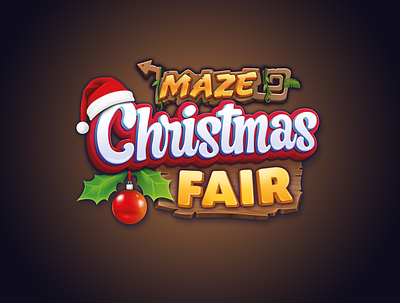 Maze Christmas Fair - logo for new feature of mobile game casual games game game art game feature gameui logo mobile game