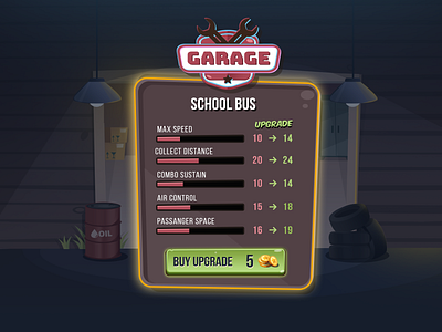 Garage Board in Game casual games game game art gameui graphic design