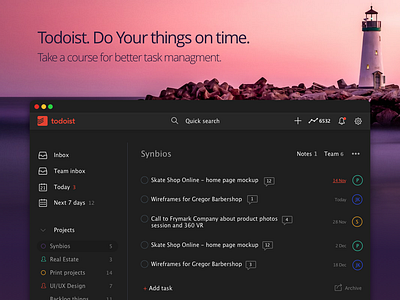 Todoist app redesign app design interface todoist ui design ui ux