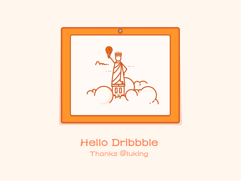 Helllo dribbble! animation camera gif invite liberty photo shot