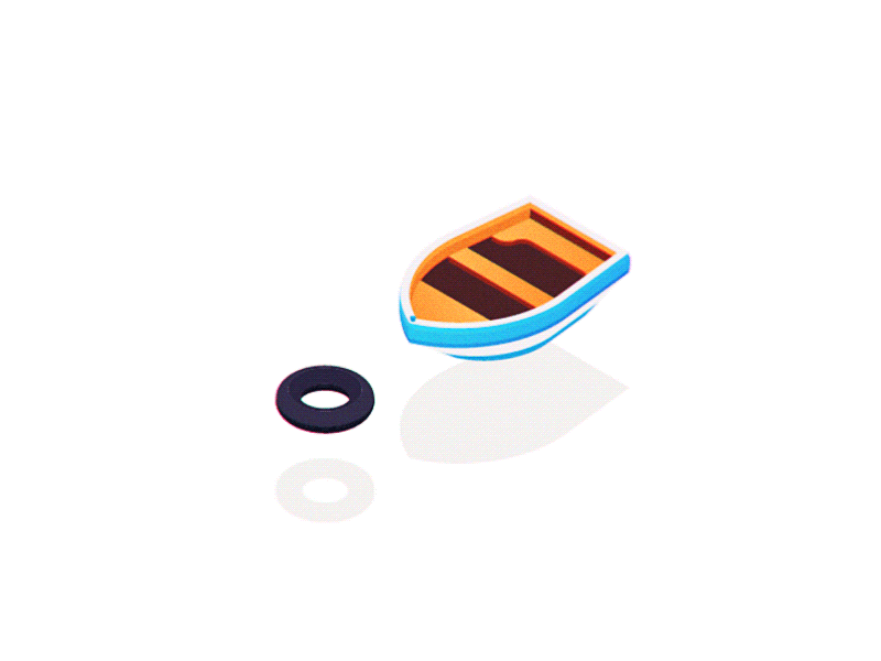 Floating 2d 3d animation buoy gif life sea ship water
