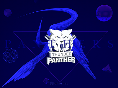 Panther 3d font icon logo poster