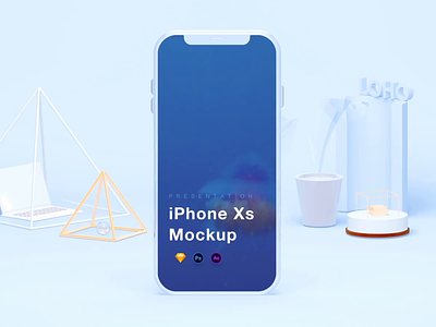 iPhone Xs Mockups [PSD+Sketch+AEP] 3d app freebies interface iphone xs mockups motion ui