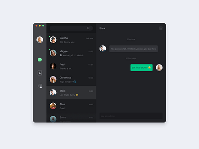 Chat conversation dark deep interface macos social wechat