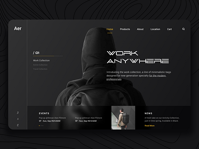 Aer design flat minimal ui ux web website