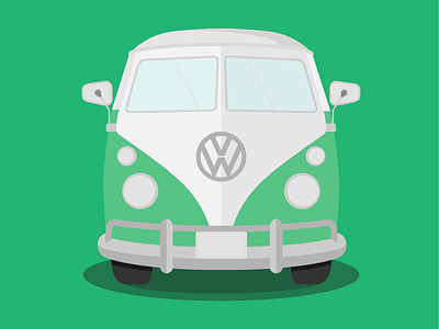 VW Camper animation beach camper car gif illustration splitscreen surf van vw