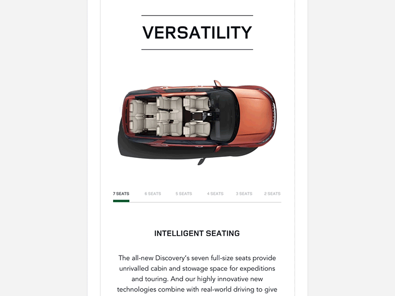 Land Rover – Mobile Carousel design email landing mobile page principle prototype sketch web