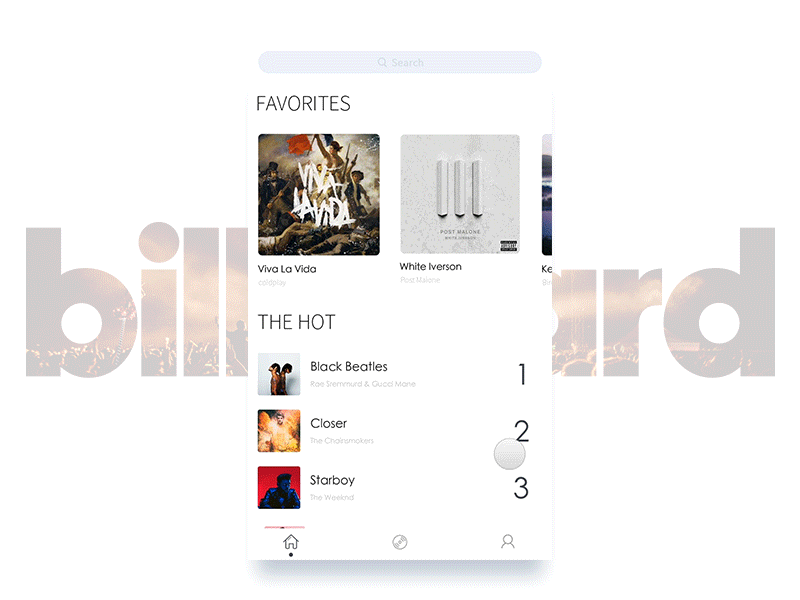 Billboard - Music App 1#Effect app billboard clean design music ui