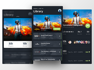 Steam - Game Social Platform app black clean game platform social steam ui