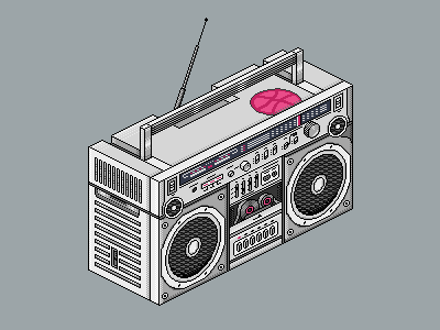Ghetto Blaster 8-bit boombox ghetto gif grey music pink pixel pixel art pixelart retro