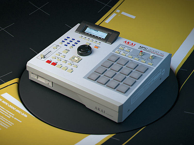 Akai MPC 2000XL 2000xl 3d akai drums hip hop maya mpc music nuke renderman substance painter