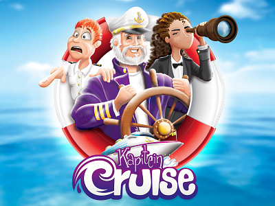 Captaincruise captain cruise illustration logo sea