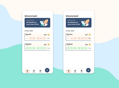 Habit Tracking App app design ui