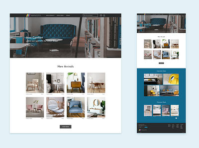 Home Page for a Furniture ecommerce company furniture home page ui web