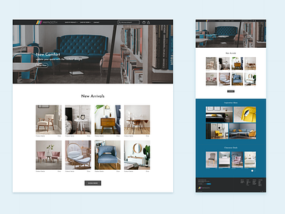 Home Page for a Furniture ecommerce company