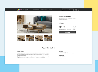 Product page furniture ui web