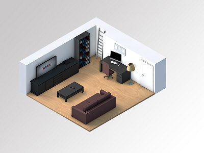 Isometric 3D Room 3d 3d art cinema 4d isometric