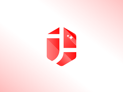 Hello Dribbble! branding design gradient initials logo red sparkle vector