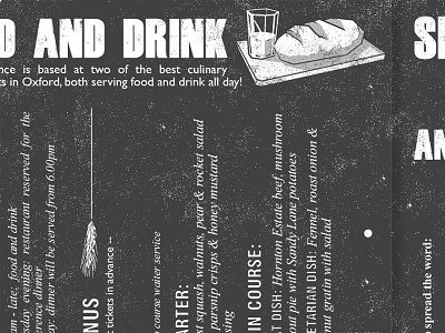 Brochure detail black and white food and drink illustration layout design texture