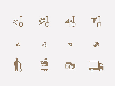 Food Chain Icons animation brown chocolate climate change coffee food icon set icons infographic design meat monochrome soy supply chain