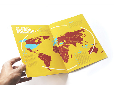 Sweatshop Free Guide branding campaign design diagram global illustration infographic layout map report solidarity spread world