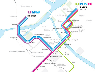 Balakovo trolleybus map