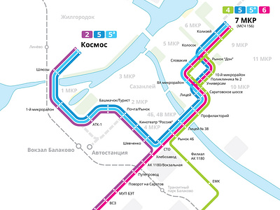 Balakovo trolleybus map