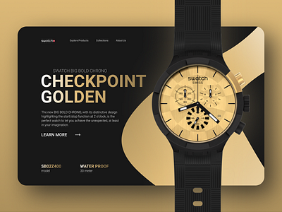 Swatch homepage concept design home page minimal product design typography web
