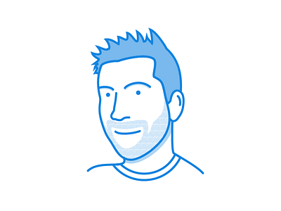 Co-worker II avatar beard face illustration line minimal