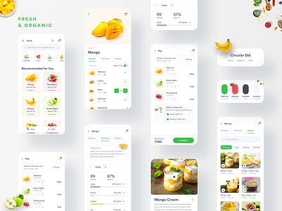 Online Ordering App 2020 add to cart cart page food recipe fresh food fruit order fruits and vegetables online fruits order online shop online shopping organic food product details product listing recipe shopping styleguide uxdesign