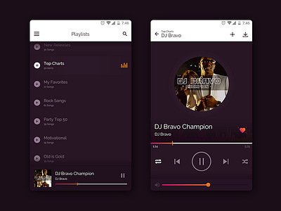 Music Player App list music player songs