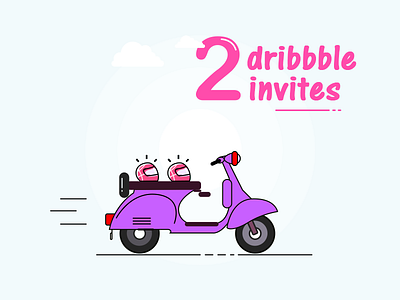 2 dribbble Invites helmet invites scooter