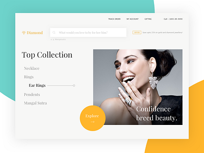 Jewellery Website - Landing Page (above the fold)