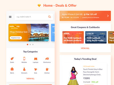 Home - Deals & Offer App app cashback coupon deals home ios landing offers shopping