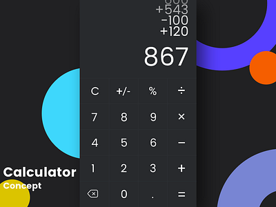 Calculator app calculation calculator challenge concept expanse ios number ui uplabs ux