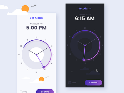 Alarm App Concept alarm app concept creative day design ideas ios night reminder set alarm