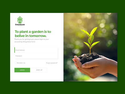 Plant tree web login page landing page login page ui ui design web pages