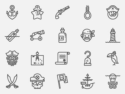 Pirate Icons By Sergey Ershov On Dribbble