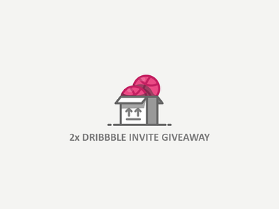 Two Dribbble Invite box dribbble giveaway invite portfolio vector