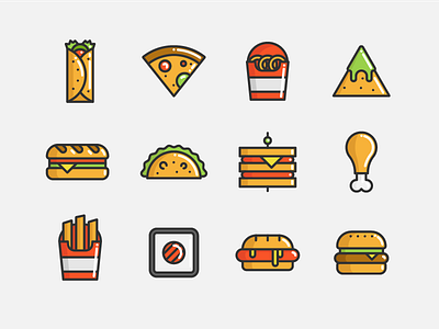 Fast Food burger fastfood flaticon fries icon nachos pizza sandwich sushi tacos