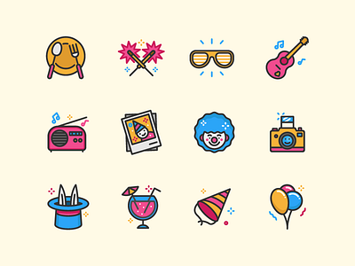 Party icons by Sergey Ershov on Dribbble