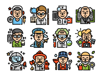 Jobs & Professions 1 flaticon icons illustration job profession