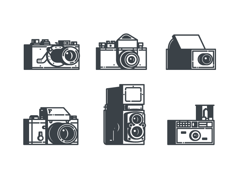 Vintage Cameras camera icon illustration retro shadow vintage