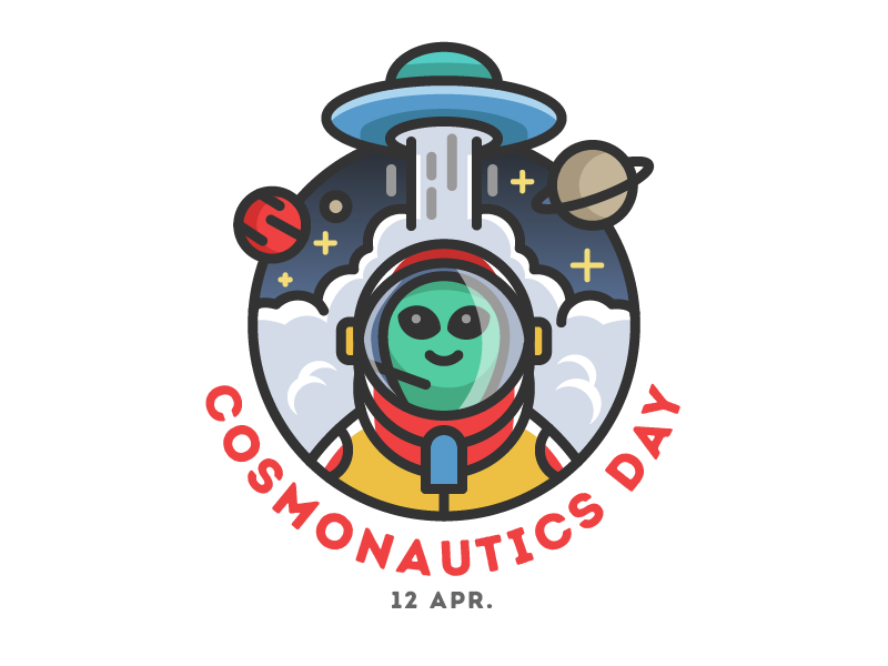 Cosmonautics Day alien cosmonautics day icon space ufo