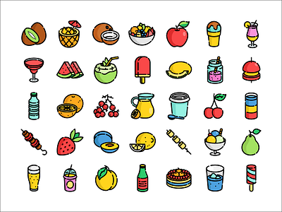 Summer Food And Drink Icons