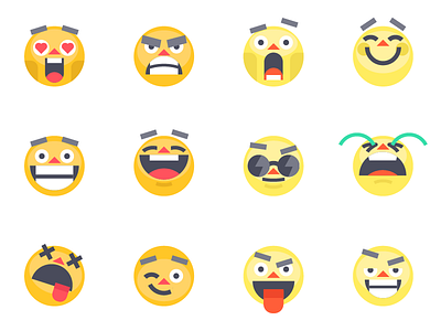 Flat Emoji by Sergey Ershov on Dribbble